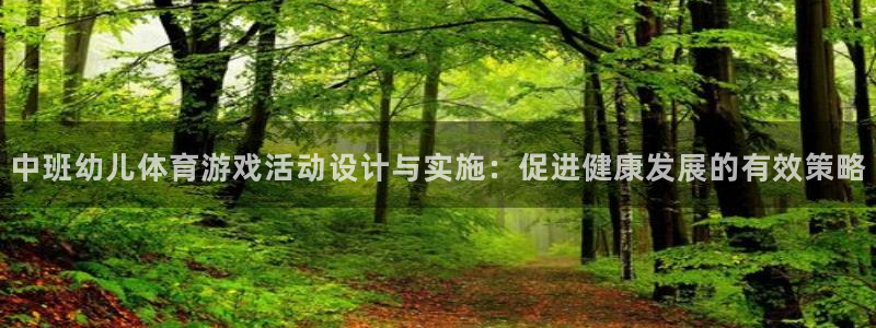 中班幼儿体育游戏活动设计与实施：促进健康发展的有效策略
